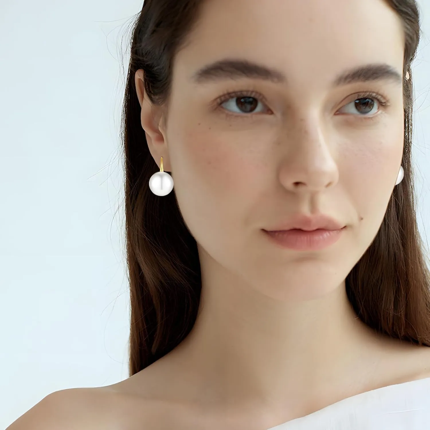 Pearl Earrings for Women Minimalist Pearl Drop Earrings Elegant Gold Leverback Pearl Dangle Earrings Wedding jewelry Bridesmaid Gifts