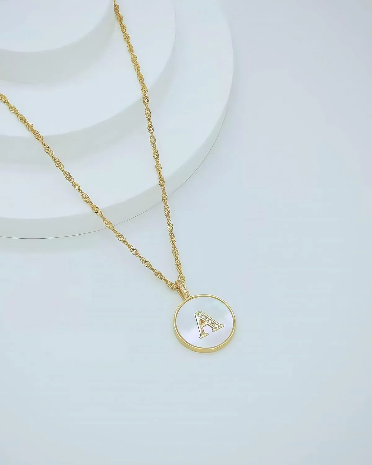 Pearl Initial Necklaces for Women Trendy 14K Gold Plated Cubic Zirconia Diamond Letter A-Z Pendant Necklace Dainty Gold Initial Choker Necklaces for Women Jewelry Gifts