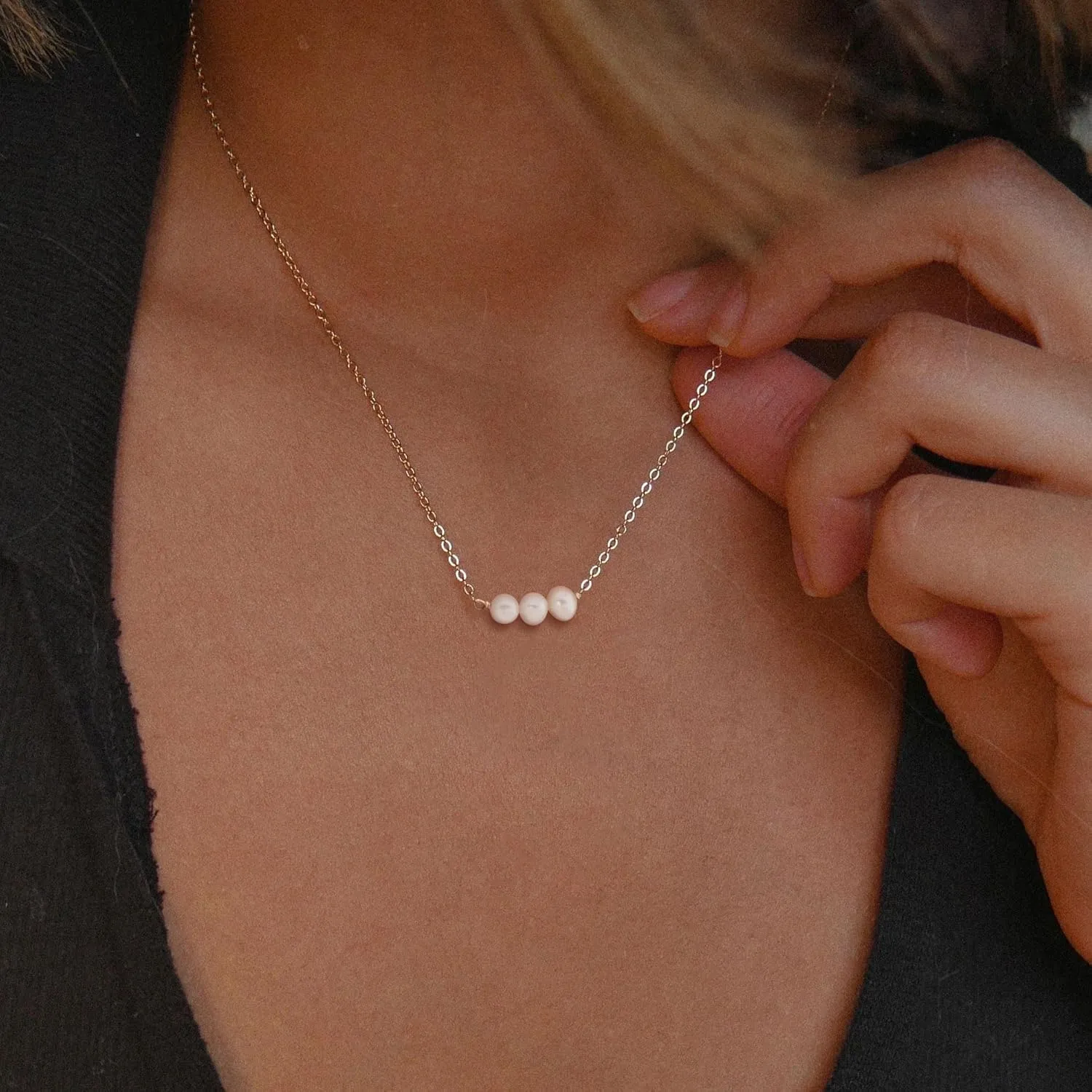 Pearl Necklaces for Women | 14K Gold Plated Chain with Handpicked Pearls, Timeless Dainty Jewelry Gift