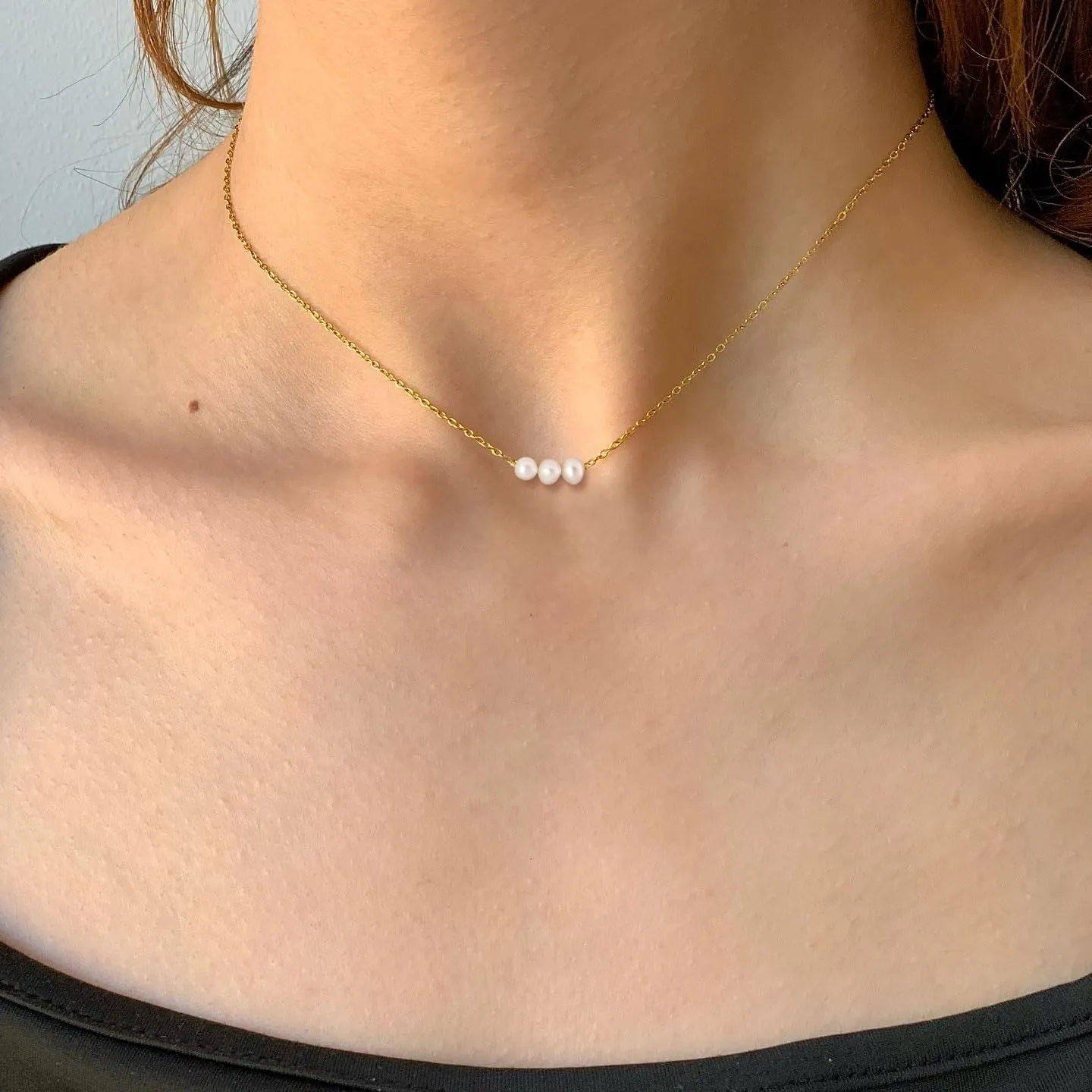 Pearl Necklaces for Women | 14K Gold Plated Chain with Handpicked Pearls, Timeless Dainty Jewelry Gift