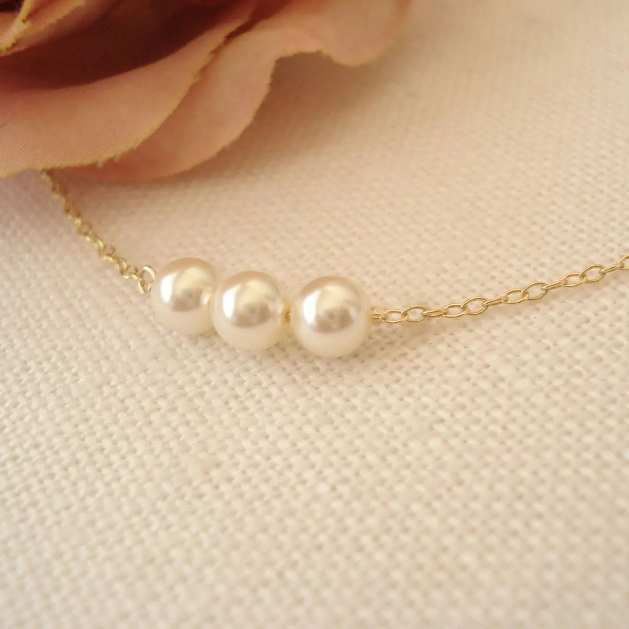 Pearl Necklaces for Women | 14K Gold Plated Chain with Handpicked Pearls, Timeless Dainty Jewelry Gift