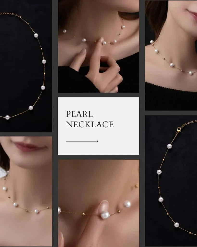Pearl Necklaces for Women,Dainty 14K Gold pendant necklace,Trendy Simple Choker Necklace for Women,Jewelry Bridesmaids Gifts