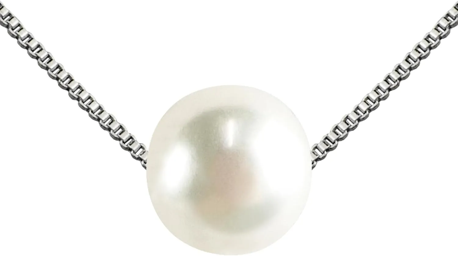 PEARLIE Dainty Necklaces for Women, 8-9MM Round Bead Natrual Pearl Necklace, Handpick Freshwater Cultured Pearl Beads Choker for for Charm Women V Neck Dress Accessorie