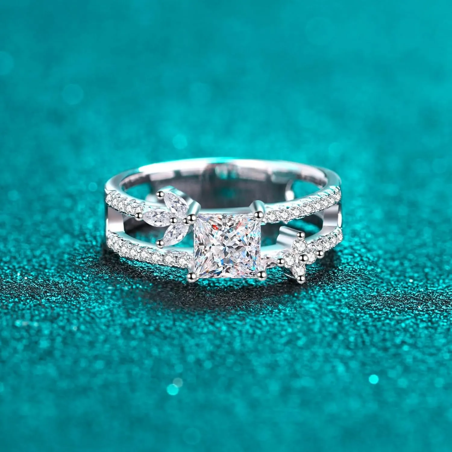 Personalized 14K Gold Princess Cut Diamond Name Promise Rings for Women, 1 Carat Custom Engraved D-Color VVS1 Clarity, Ideal for Wedding Gifts