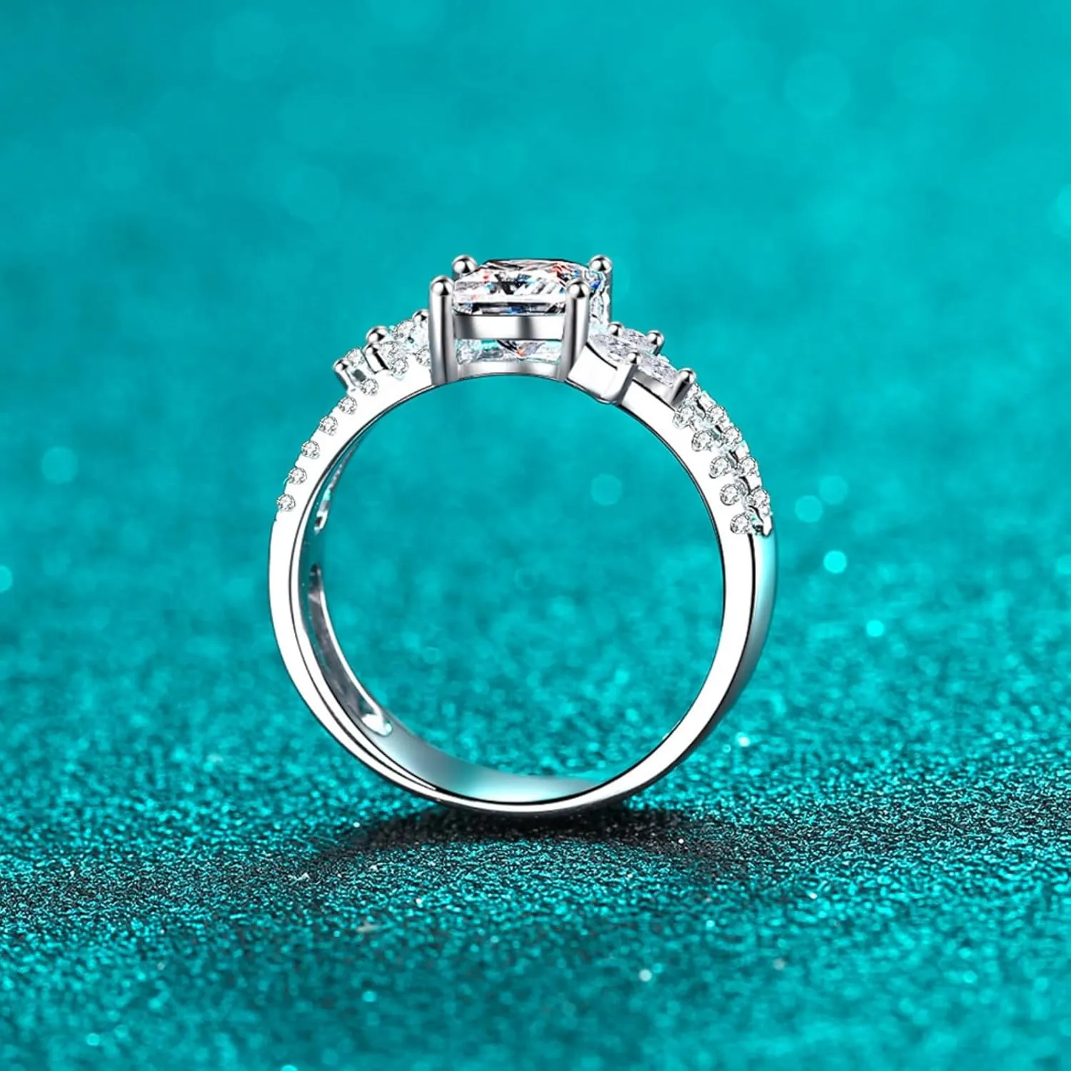 Personalized 14K Gold Princess Cut Diamond Name Promise Rings for Women, 1 Carat Custom Engraved D-Color VVS1 Clarity, Ideal for Wedding Gifts