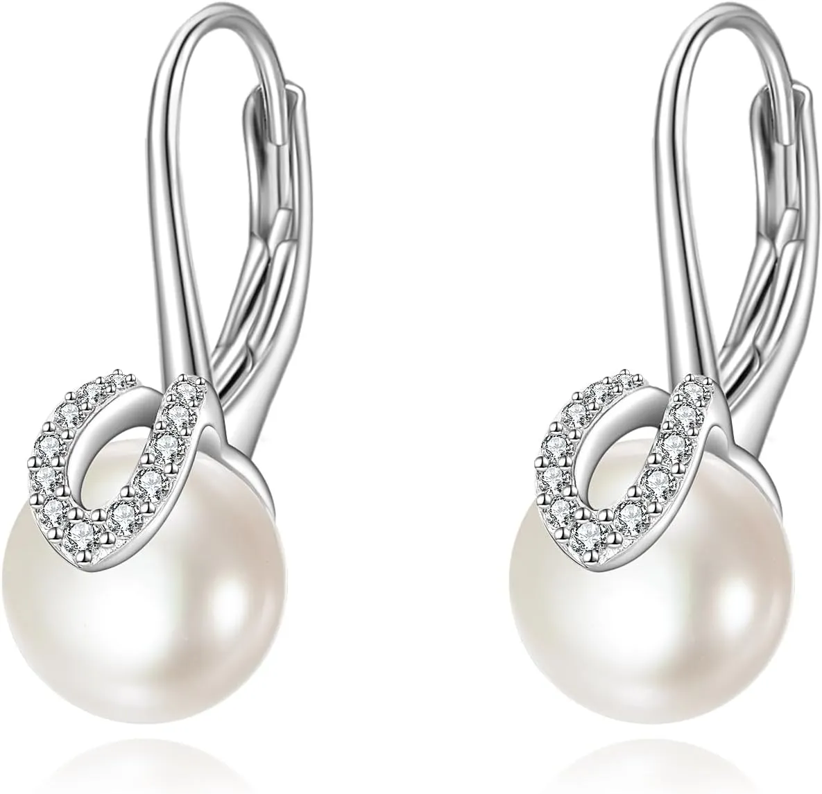 POPLYKE Pearl Earrings for Women 925 Sterling Silver Pearl Earrings Real Pearl Earrings Elegant Jewelry Birthday Gift for Mother