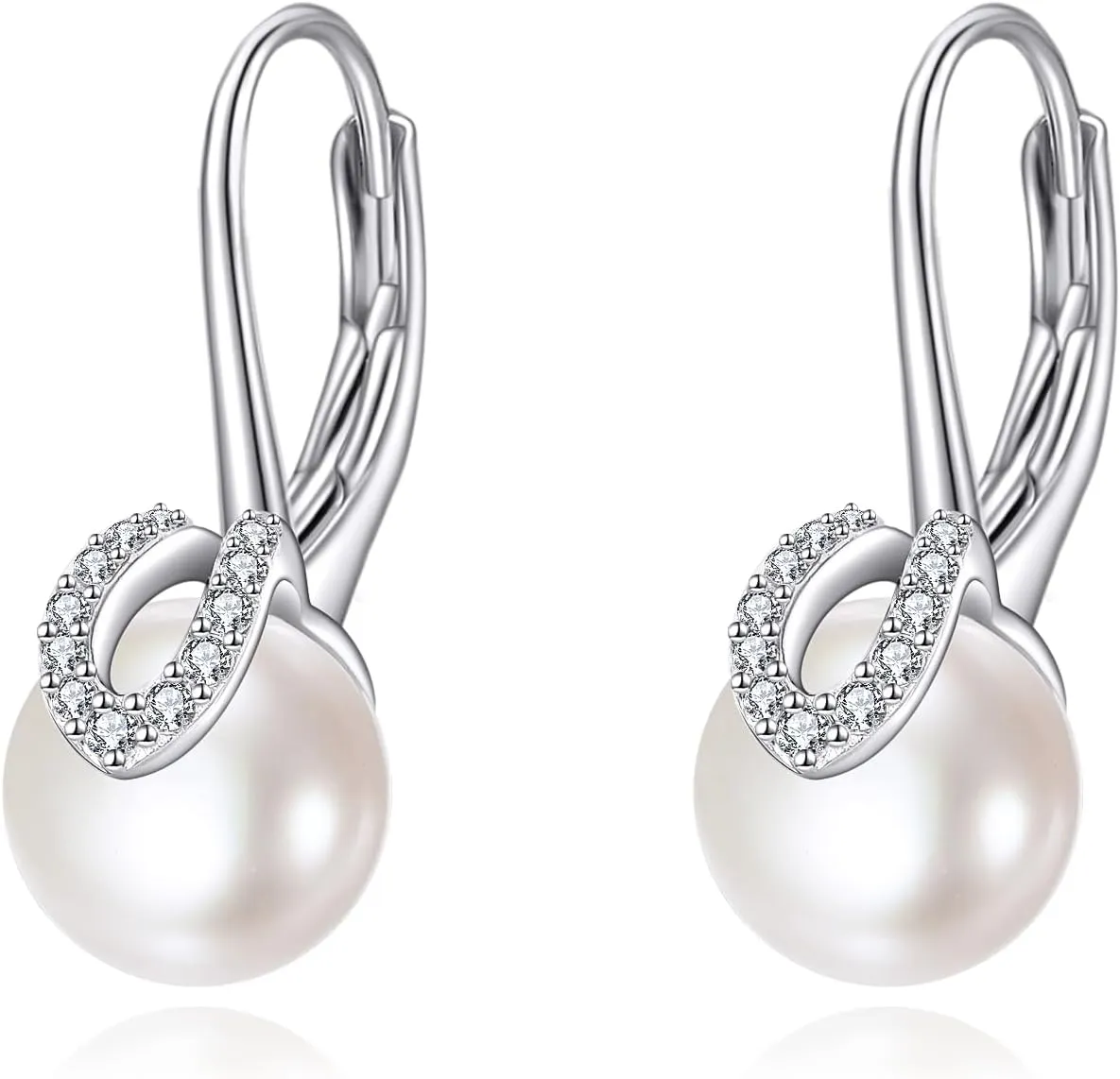 POPLYKE Pearl Earrings for Women 925 Sterling Silver Pearl Earrings Real Pearl Earrings Elegant Jewelry Birthday Gift for Mother