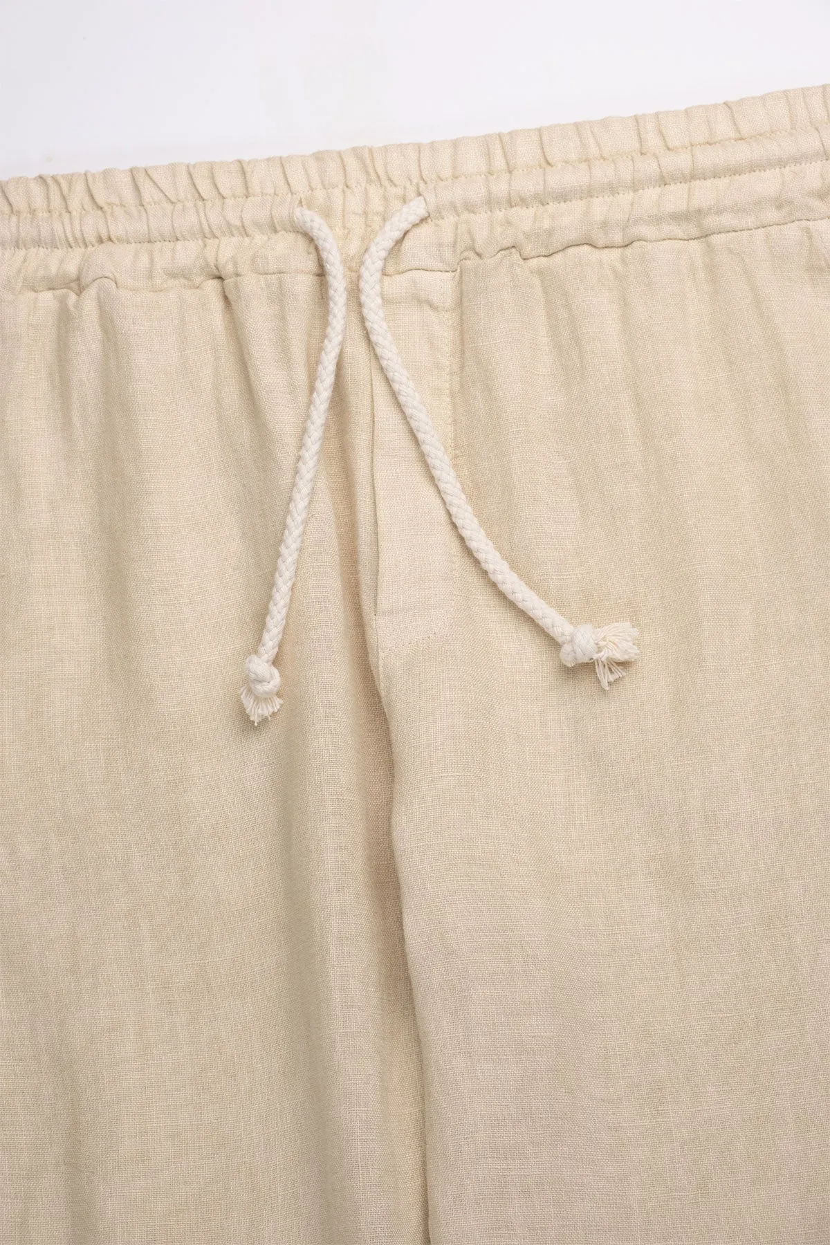 Premium Linen Shorts in Almond