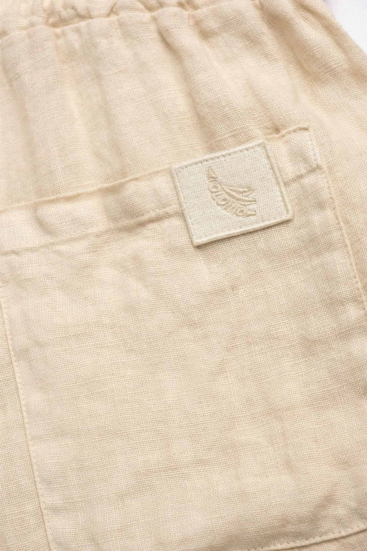 Premium Linen Shorts in Almond