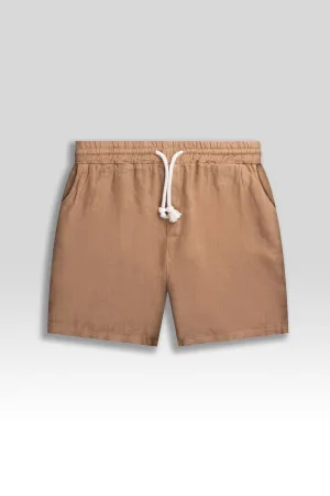 Premium Linen Shorts in Tobacco