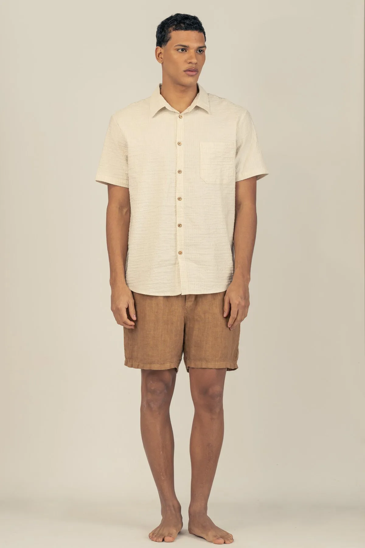 Premium Linen Shorts in Tobacco