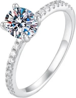 Premium S925 Sterling Silver, 1 Carat Natural Diamond Engagement Ring, D-color, Oval Cut, VVS1 Clarity, Shining Diamond Rings for Women, Elegance Redefined for Contemporary Tastes