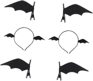 PRETYZOOM 6pcs Halloween Hair Accessories Devil Wing Hair Clips Headbands for Boys and Girls and Adults for Parties Events and Masquerades Chic Decor