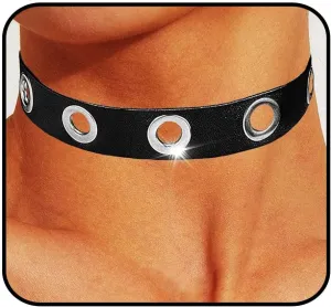 Punk Leather Choker Gothic Chokers Collar Black Necklace Nightclub Party Necklaces Chain for Women