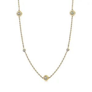 Radiant Roman Numeral CZ Station Necklace