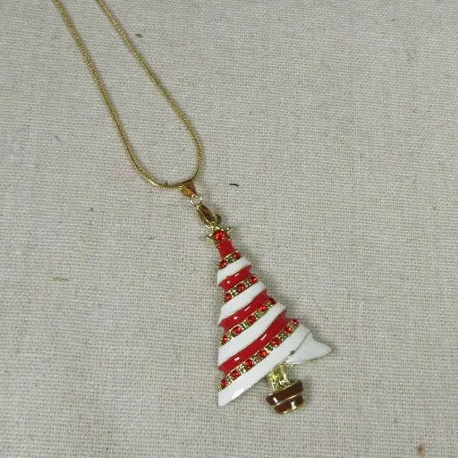 Red & White Holiday Pendant Necklace