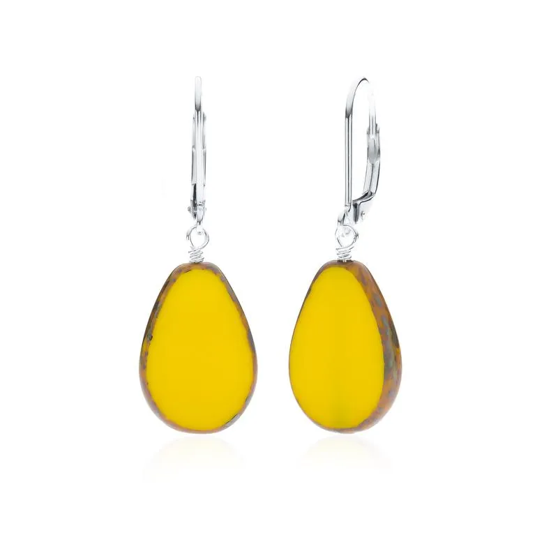 Red Glass Beaded Teardrop Earring