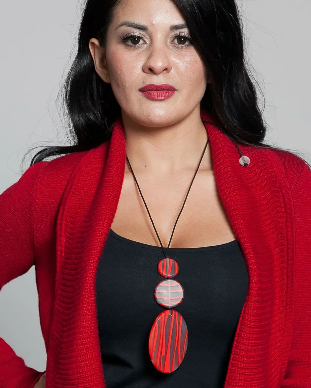 Red Melanie Pendant Necklace