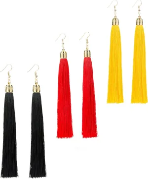REVOLIA 3 Pairs Womens Long Tassel Dangle Earrings for Women Fringe Drop Earrings Elegant