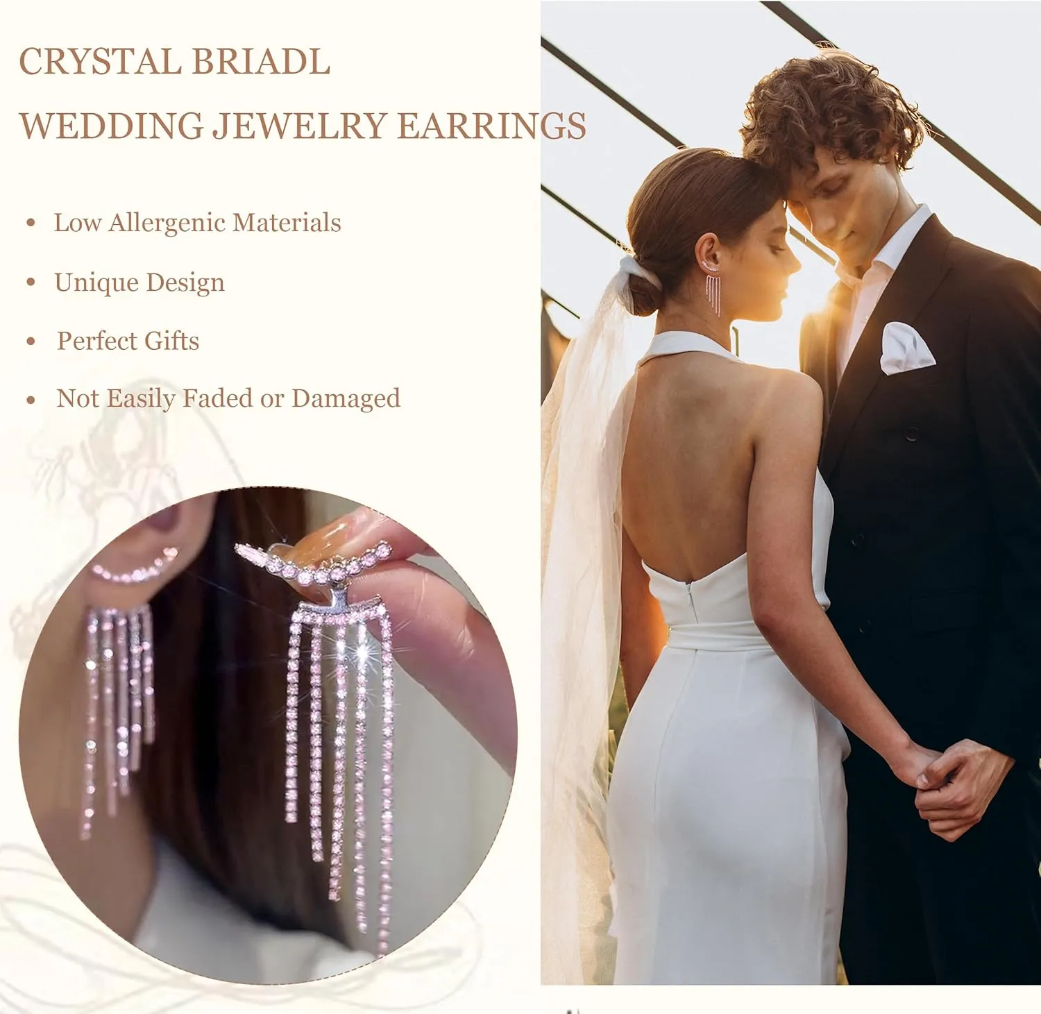 Rhinestone Tassel Earrings for Women Sparkly Long Tassel Earrings Prom Earrings Bling Crystal Chandelier Earrings Wedding Party Prom Dress Outfit Jewerly Gifts