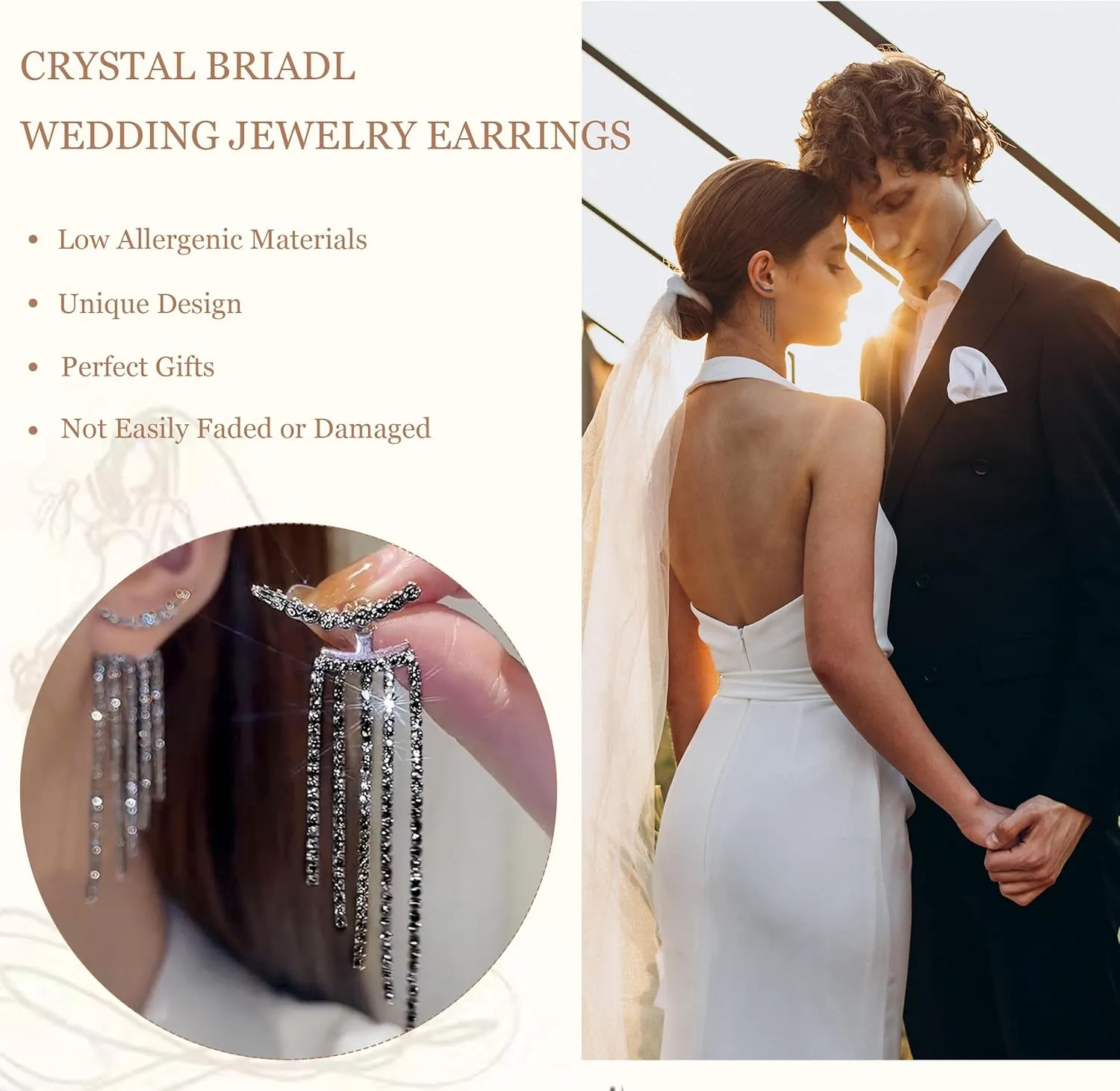 Rhinestone Tassel Earrings for Women Sparkly Long Tassel Earrings Prom Earrings Bling Crystal Chandelier Earrings Wedding Party Prom Dress Outfit Jewerly Gifts