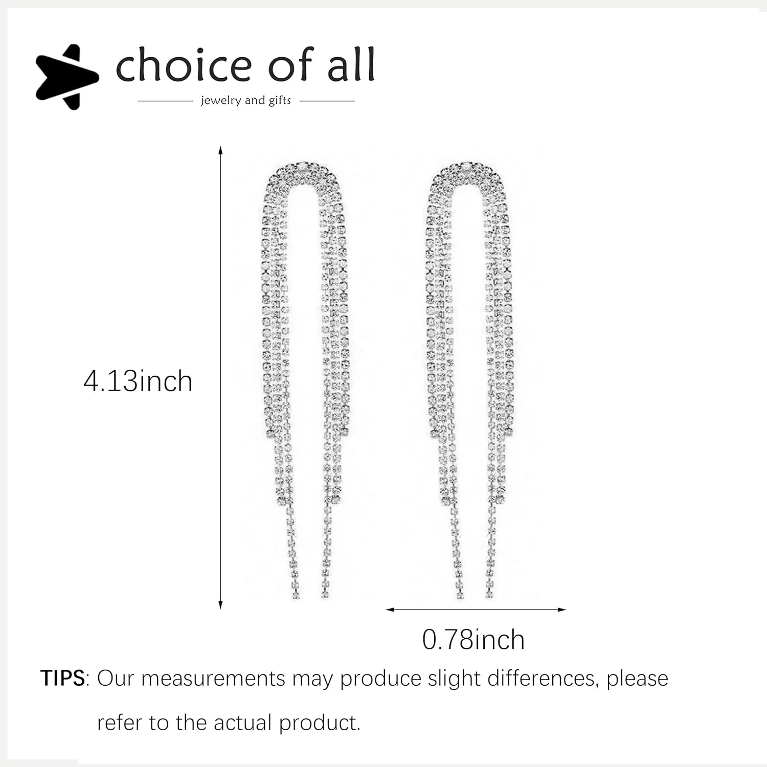 Rhinestone Tassel Earrings for Women Sparkly Long Tassel Earrings Prom Earrings Bling Crystal Chandelier Earrings Wedding Party Prom Dress Outfit Jewerly Gifts