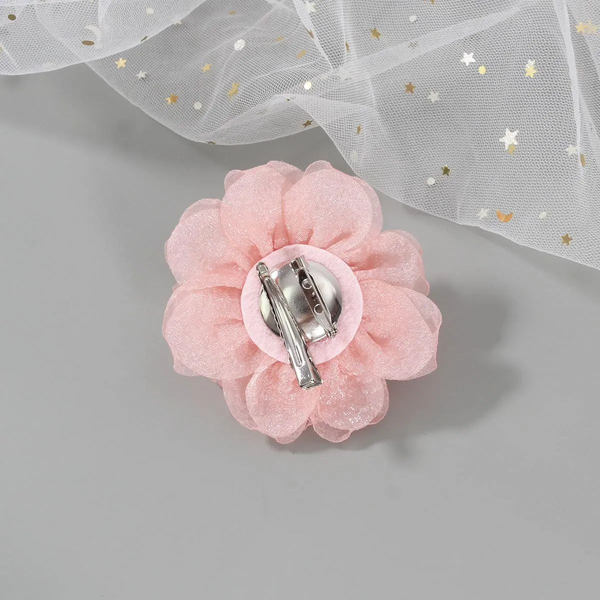Rose Flower Brooch and Pin for Women | Salmon Brooch With Hair Clip | Lapel Pin | Hat Pin, 3.1 Inches