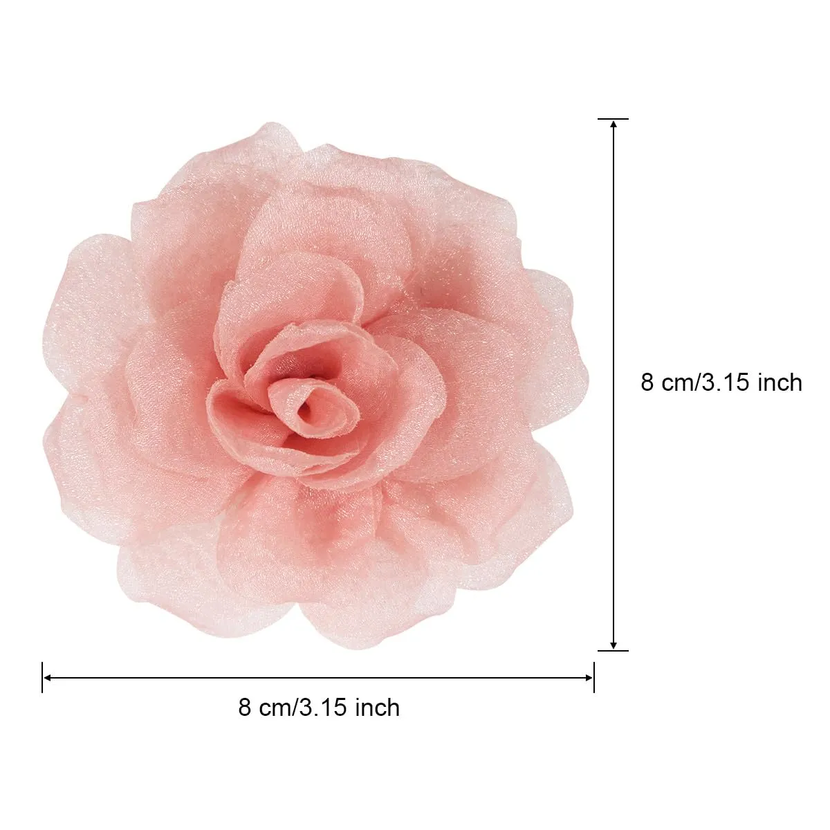 Rose Flower Brooch and Pin for Women | Salmon Brooch With Hair Clip | Lapel Pin | Hat Pin, 3.1 Inches