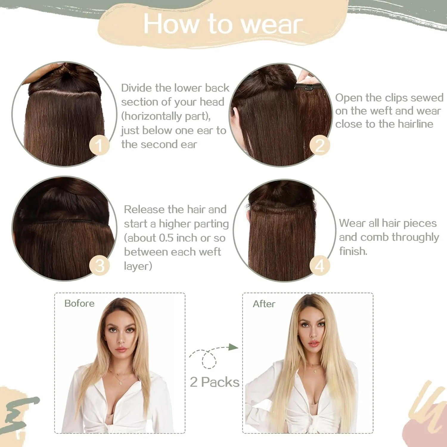 S-noilite Clip in Human Hair Extensions Curly Wavy 100% Real Remy Thick True Double Weft Clip in Hair Extensions Wavy Full Head 8 Pieces 18 Clips (20 Inch - 150g,Medium Brown (#04))