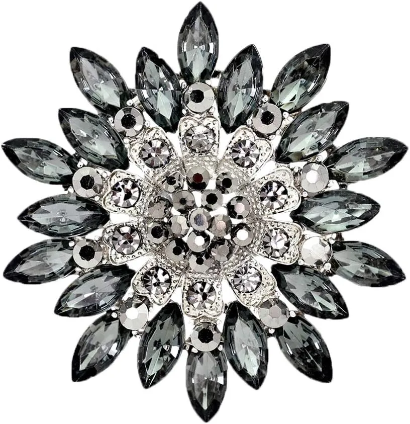 seven wolves All-Match Accessories Brooches Wedding Bridal Big Crystal Rhinestone Bouquet Brooch Pin for Women
