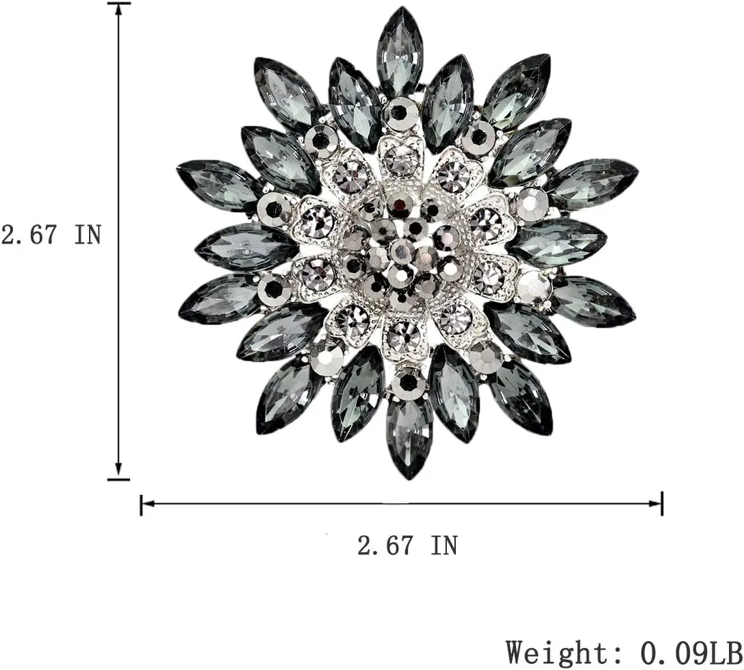 seven wolves All-Match Accessories Brooches Wedding Bridal Big Crystal Rhinestone Bouquet Brooch Pin for Women