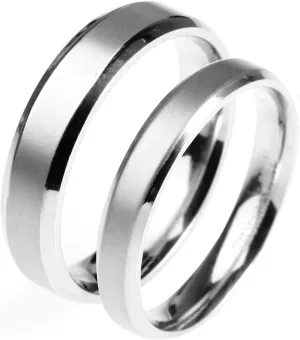 Silver Rings for Women, Stainless Steel Ring for Women Silver Ring with Beveled Edge Rings for Men and Women