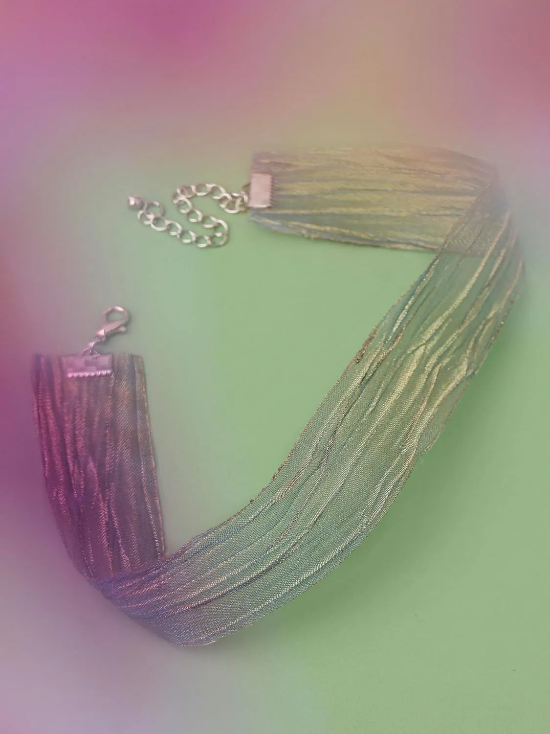 Simple Minimal Chiffon Sheer Choker Everyday Essential Necklaces Aesthetic Jewelry Accessories Gifts for Women