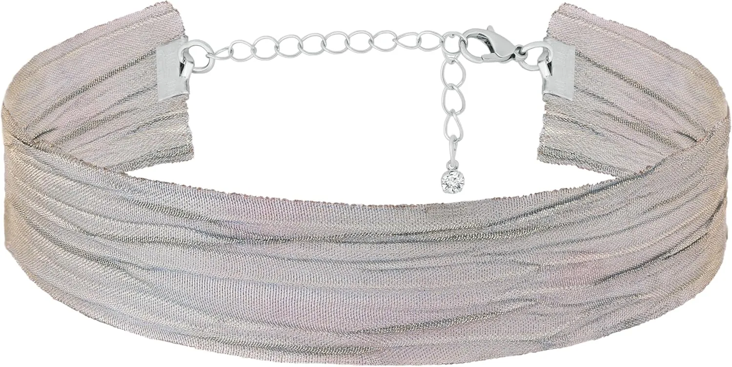 Simple Minimal Chiffon Sheer Choker Everyday Essential Necklaces Aesthetic Jewelry Accessories Gifts for Women