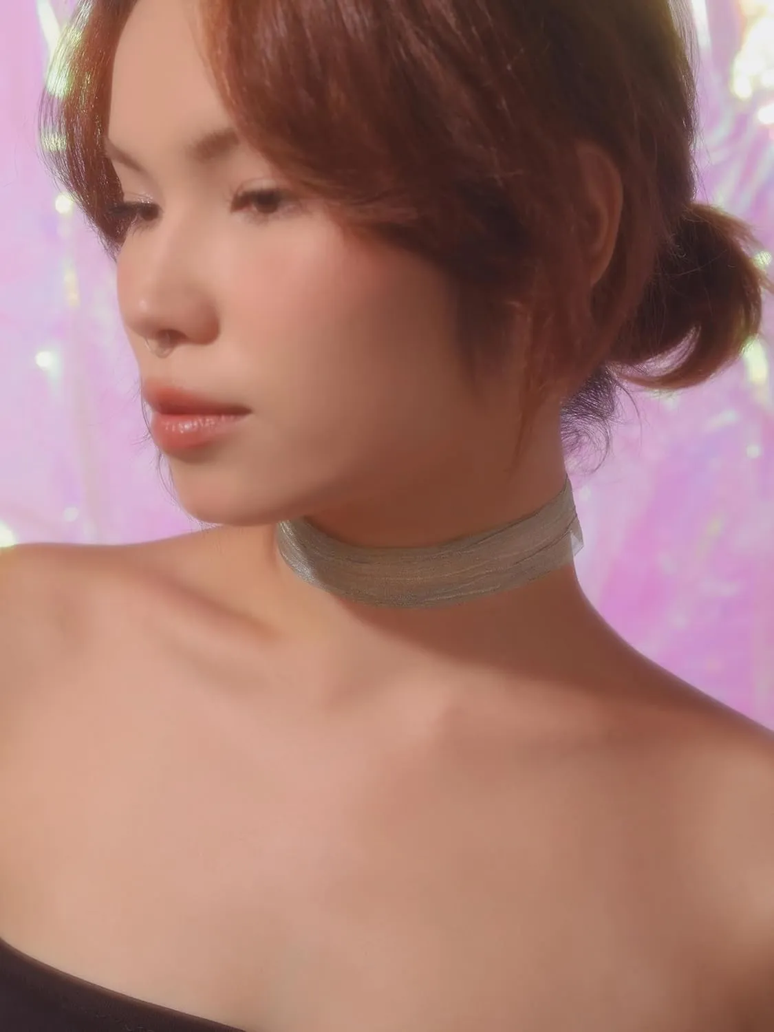Simple Minimal Chiffon Sheer Choker Everyday Essential Necklaces Aesthetic Jewelry Accessories Gifts for Women