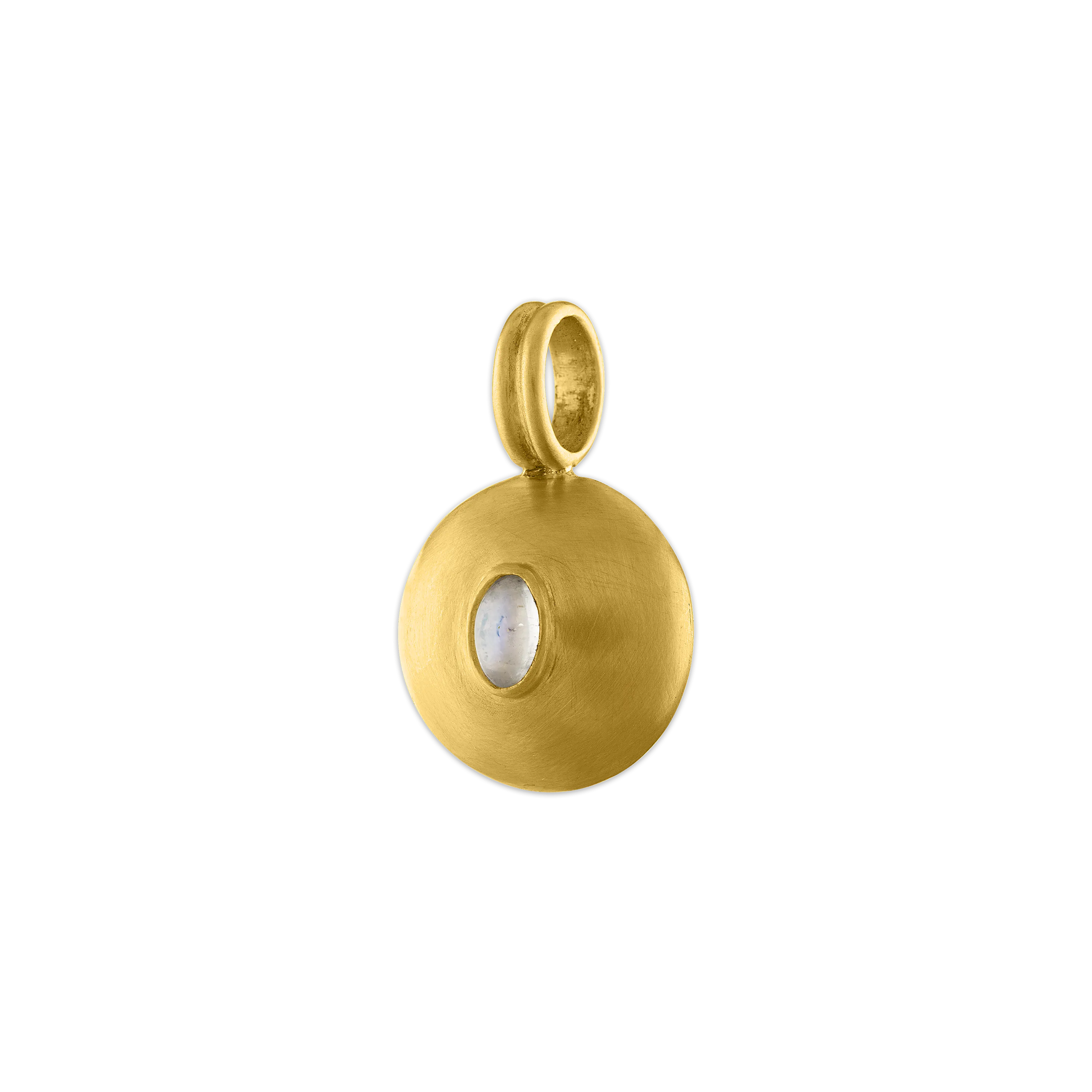 Small Rainbow Moonstone Bulla Pendant