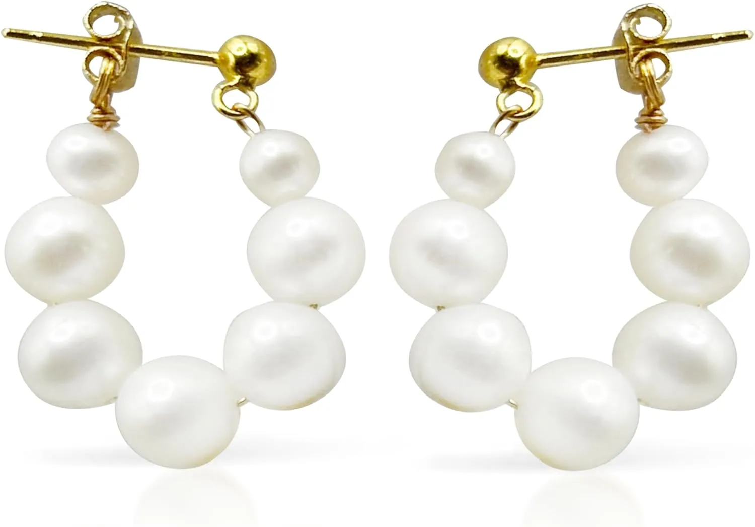 Small Ringlet Hoop Earrings with Freshwater Pearls for Women - Elegant and Timeless Statement Jewelry