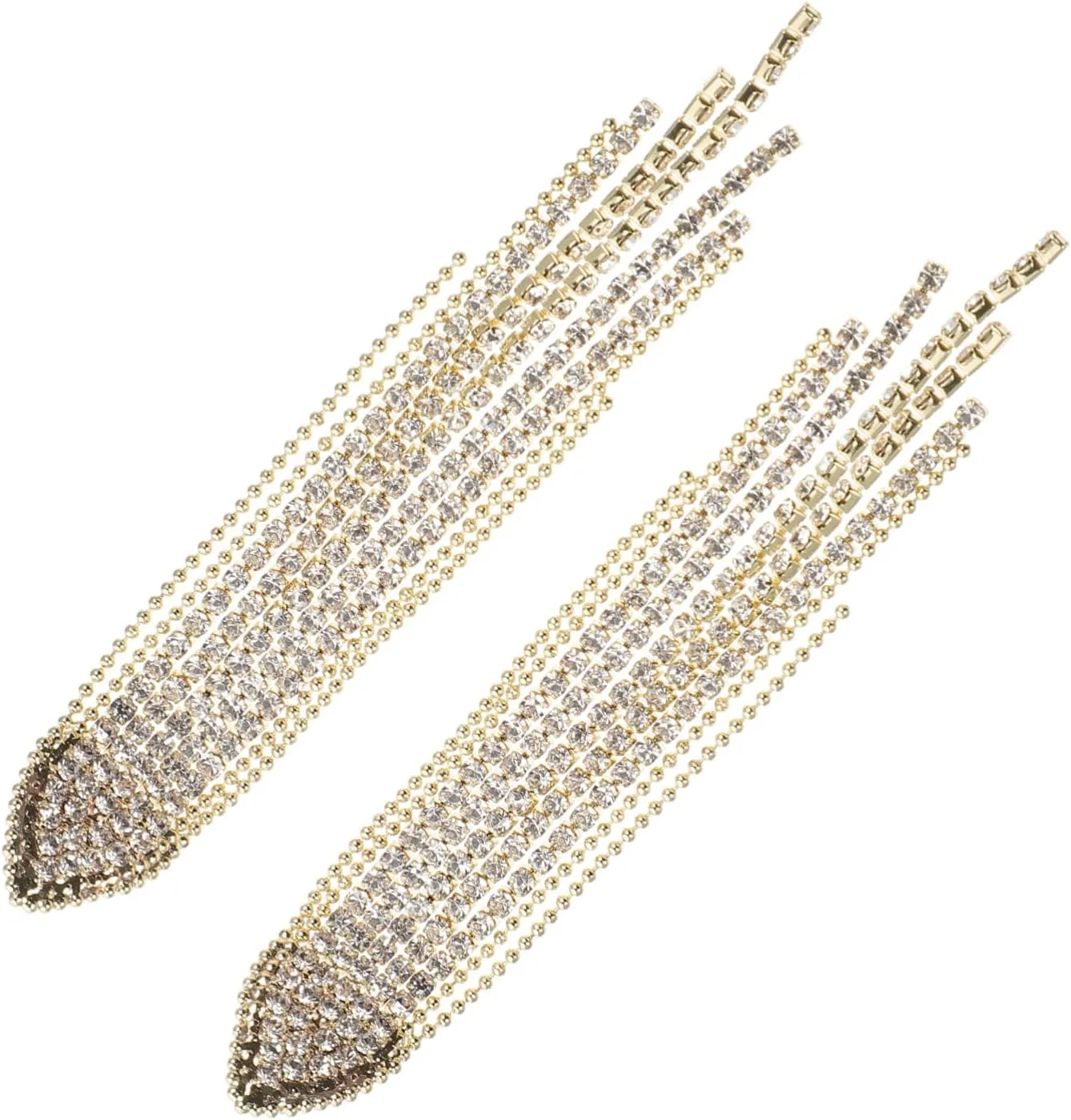 SOIMISS 1 Pair Tassel Rhinestone Earrings Tassel Dangling Earrings Chain Earring Fashion Earrings Bride Earring Silver Chandelier Hand Jewelry Full Diamond Alloy 925