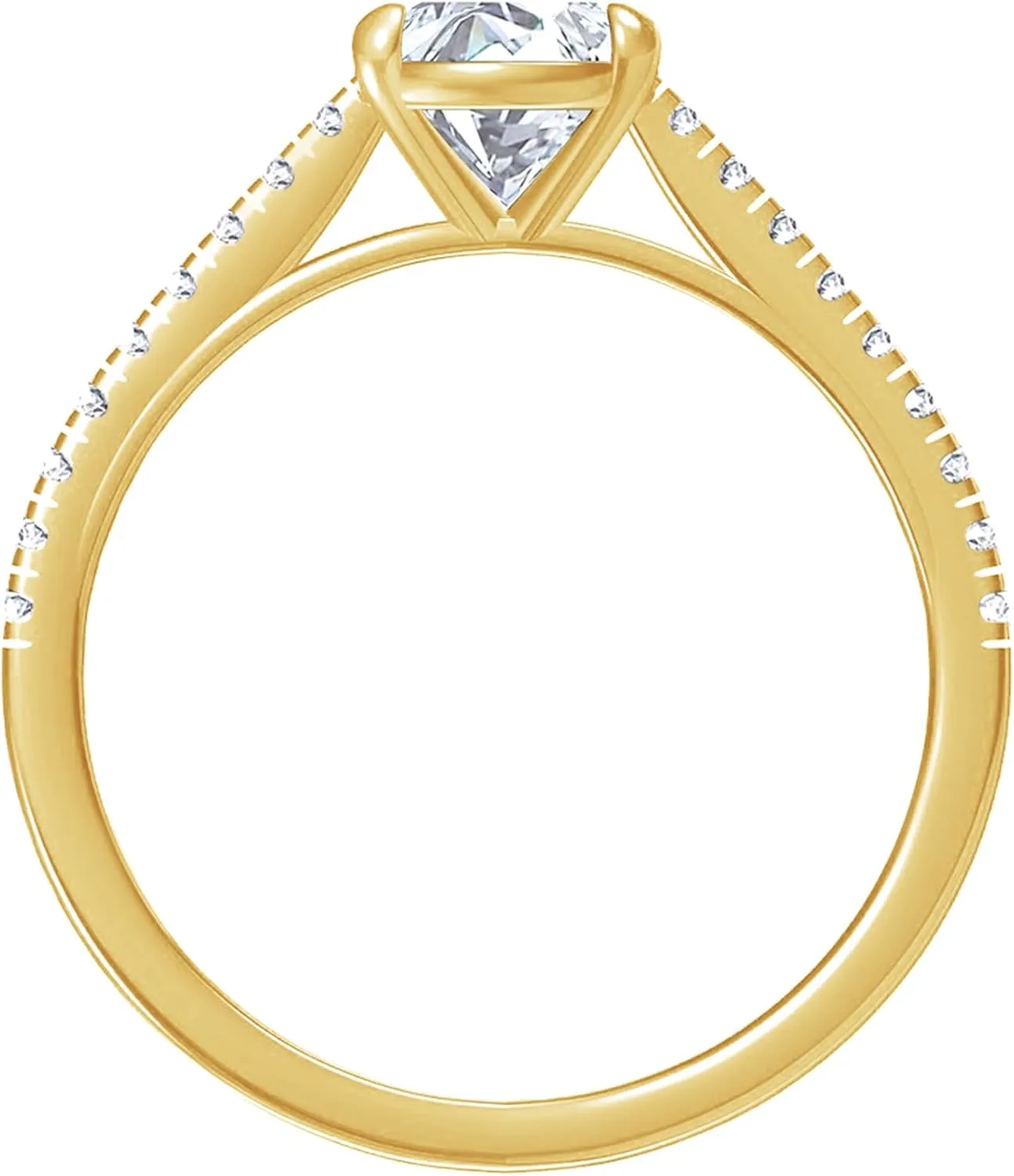 Solitaire Engagement Rings, Center 8X6MM Oval Cut Moissanite Diamond Rings For Women In 14k Gold Over Sterling Silver Jewelry Gifts For Her, Stackable Promise Rings (1.50 Ctw)
