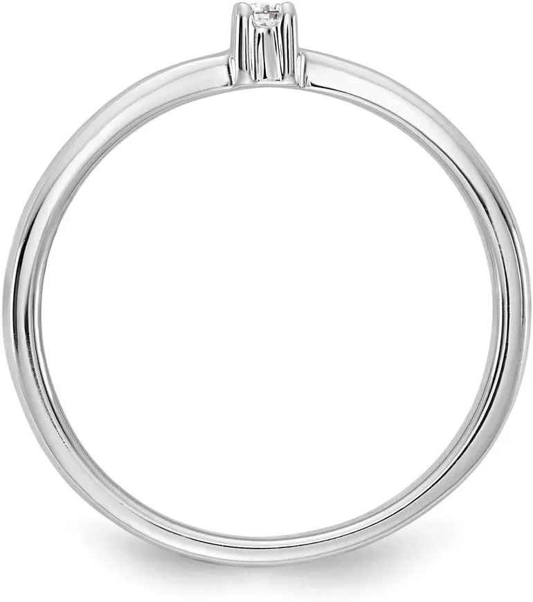 Sonia Jewels Real 925 Sterling Silver .03ct. Diamond Ring Band