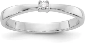 Sonia Jewels Real 925 Sterling Silver .03ct. Diamond Ring Band