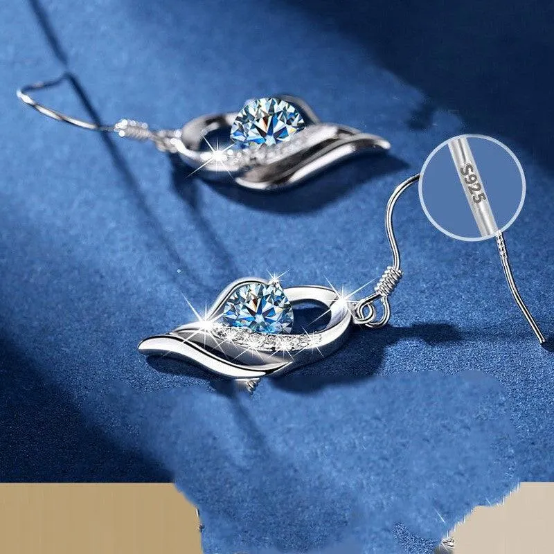 Sterling Silver Mosang Diamond Earrings For Women