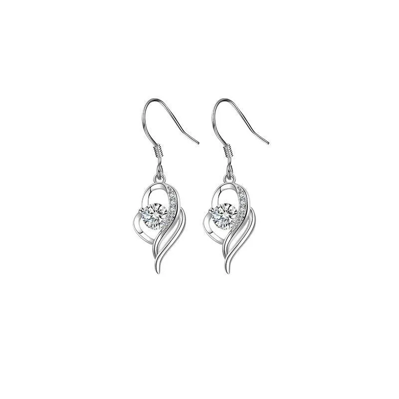 Sterling Silver Mosang Diamond Earrings For Women