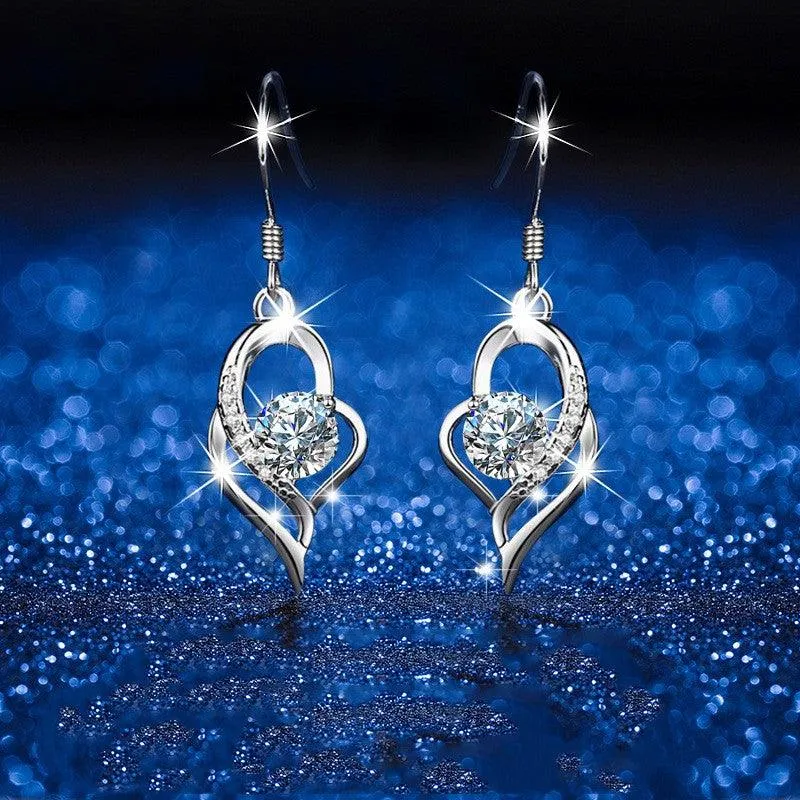 Sterling Silver Mosang Diamond Earrings For Women