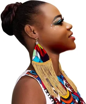 Tassel Earrings for Women Bohemian African Dangle Earrings Summer Beach Long Tassels Earrings Handmade Jewelry