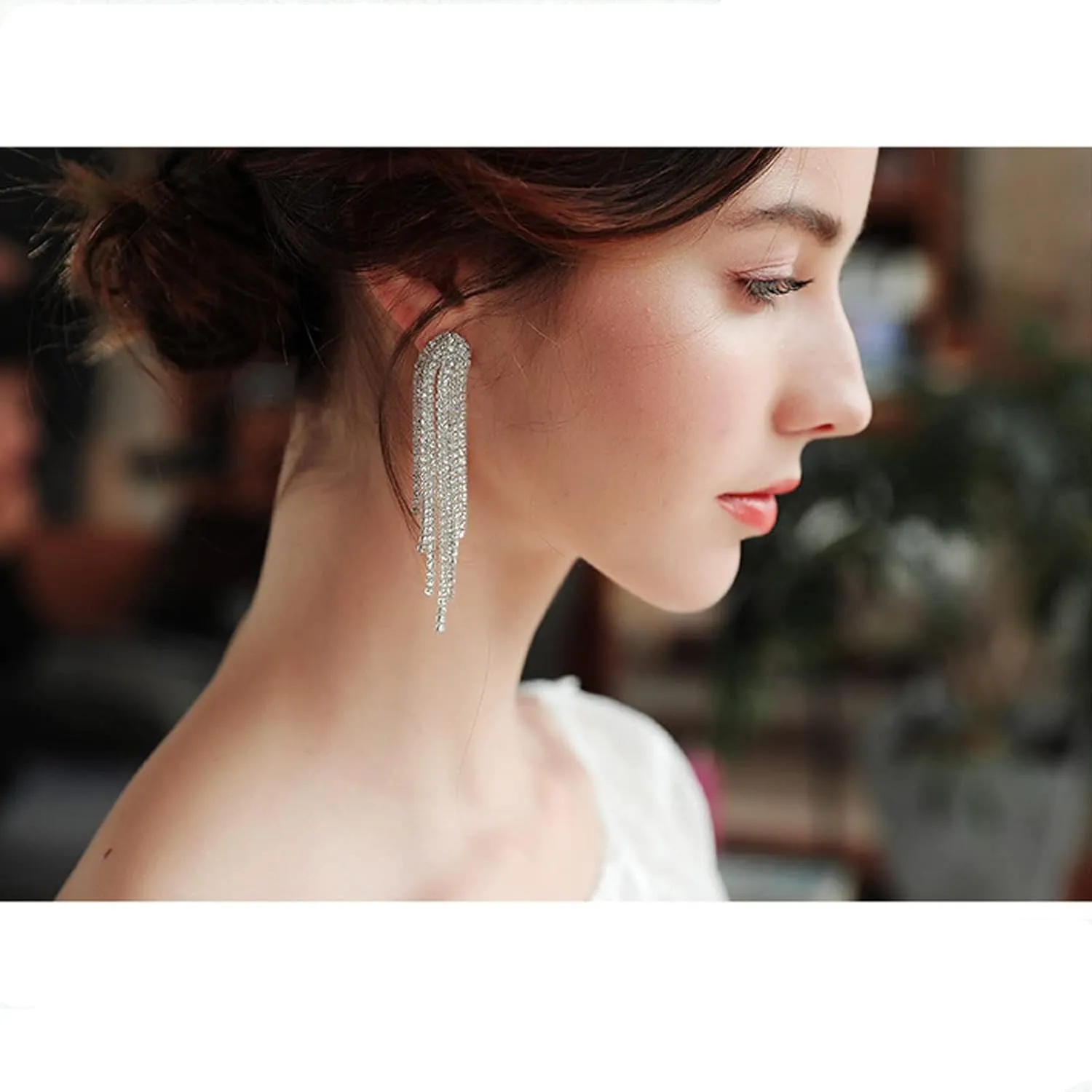Tassel Earrings for Women Disco Chain Dangle Drop Earrings Wedding Bridesmaid Earrings for Party