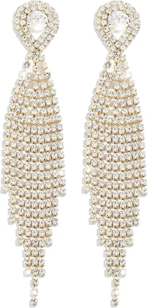 Teardrop Chandelier Earrings for Women Teardrop Shape Dangle Earrings Crystal Long Tassel Earrings Sparkling Rhinestone Earrings Party Jewelry Gift for women