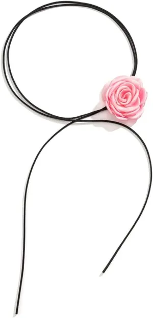 Velvet Big Flower Necklace Floral Choker Rose Flower Choker Necklace For Women