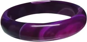 Vesppears Natural Feng Shui Deep Purple Agate Jade Bangle for Women Genuine Fashionable Perfect Safe and Auspicious Fit 58-62mm