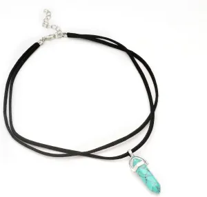 Vonluxy Black Suede Choker Necklace for Women,Boho Jewelry Layered Long Necklaces for Best Friend,Hexagonal Turquoise